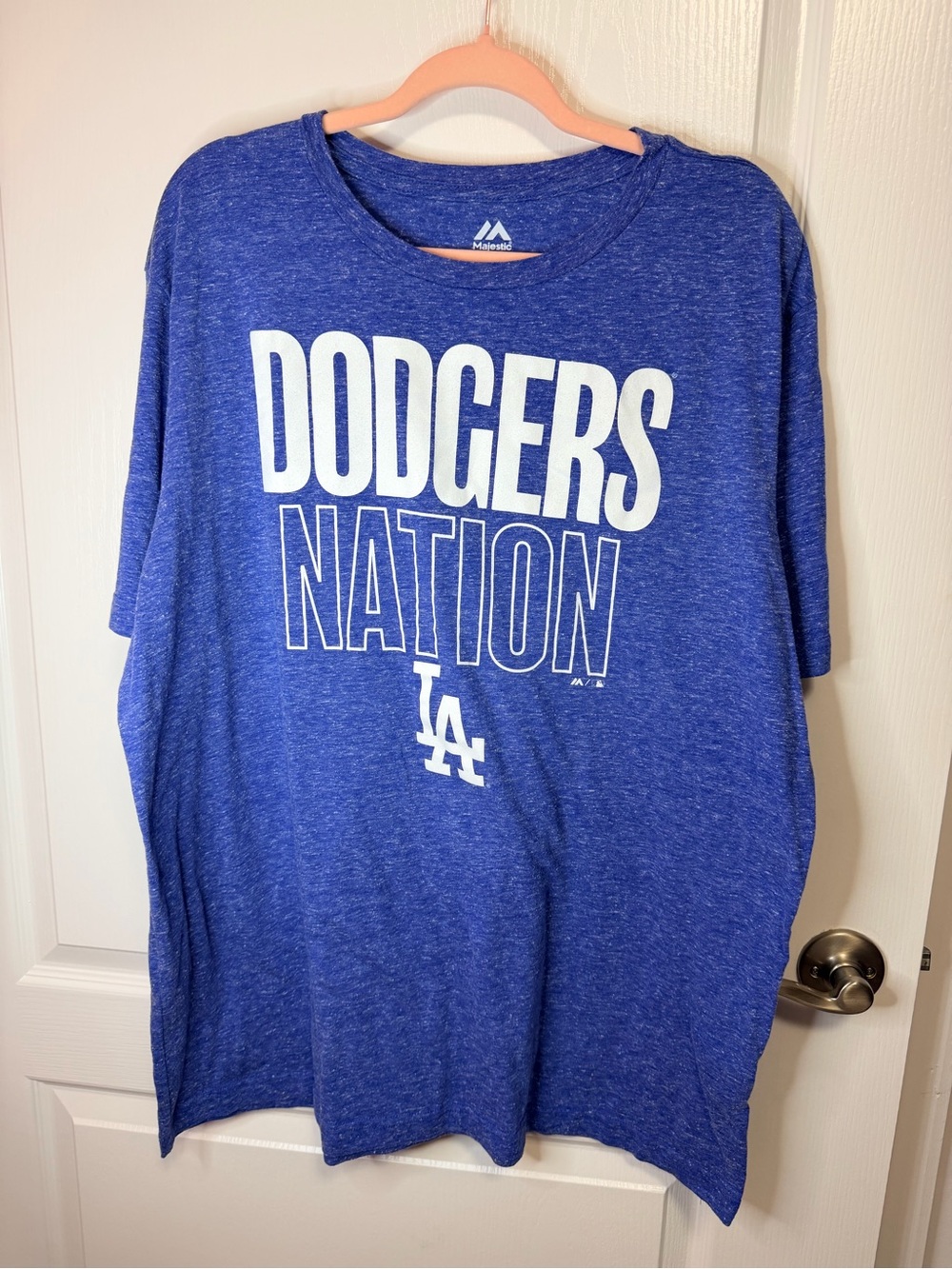 Majestic Dodgers Nation Blue Tee with White Logo